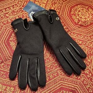 🆕️Cole Haan Touch Screen Gloves,leather Palm,faux fur Lining ,Large,black